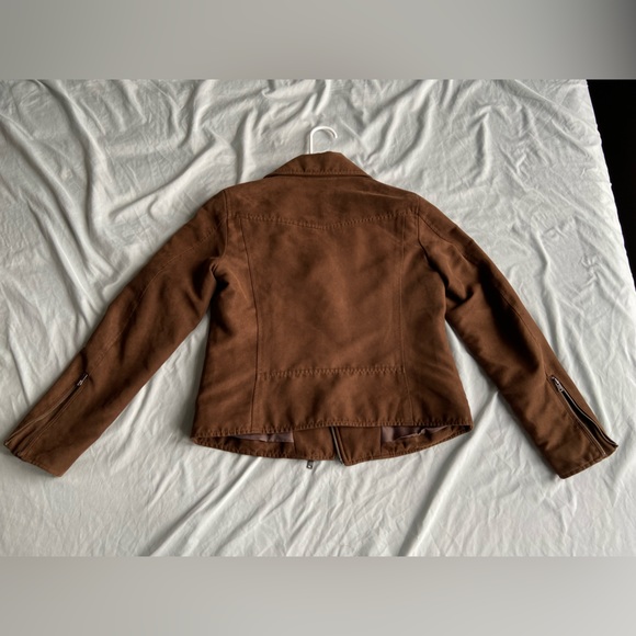 NWOT Uniqlo brown riders biker jacket size XXS - Picture 4 of 4